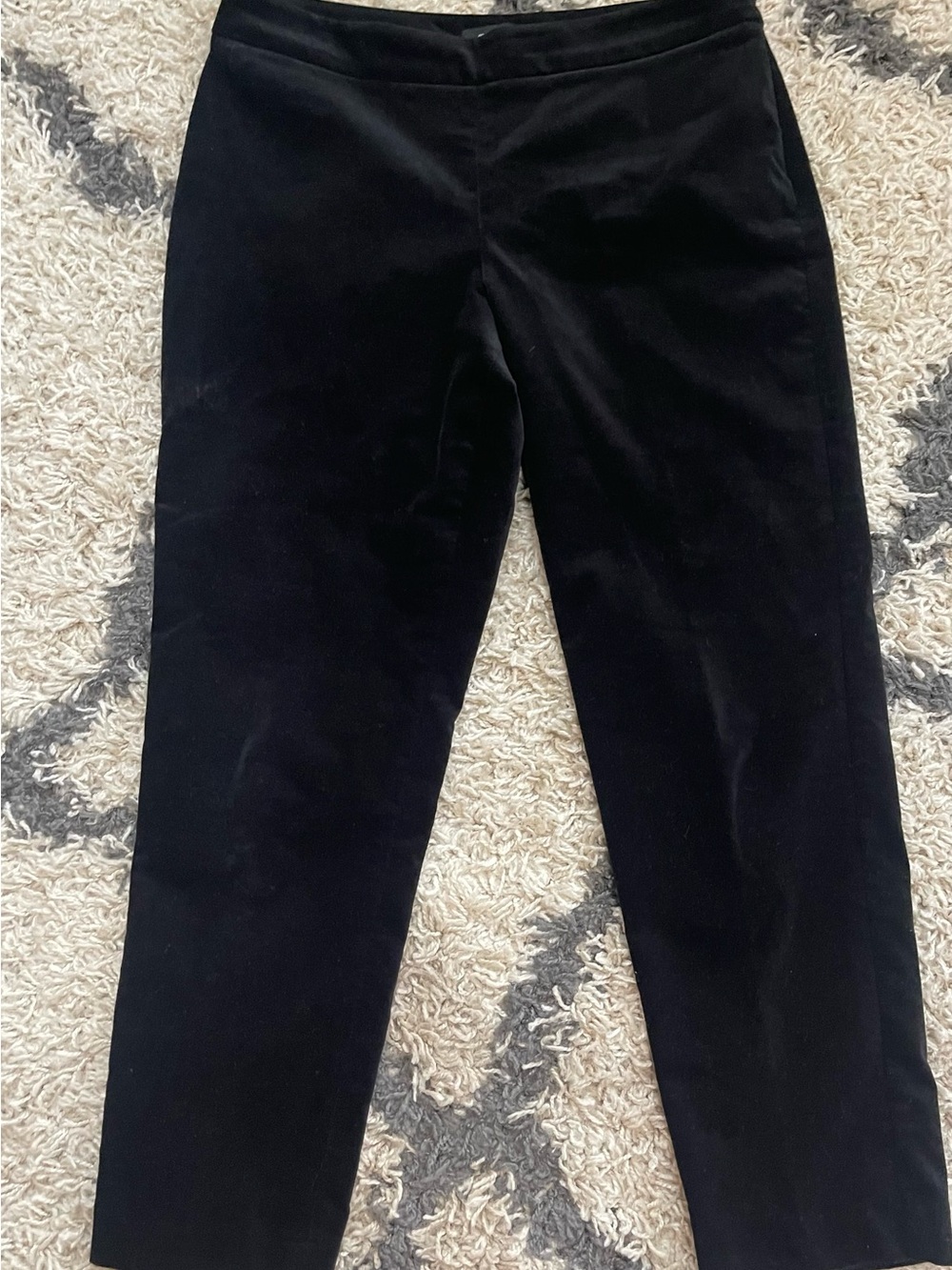 Talbots Black Cropped  Velvet Ankle Pants